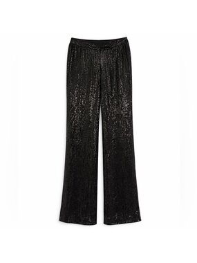 Hugo Buscati Collection Black Silk Sequin Evening Pants NWT Size 4